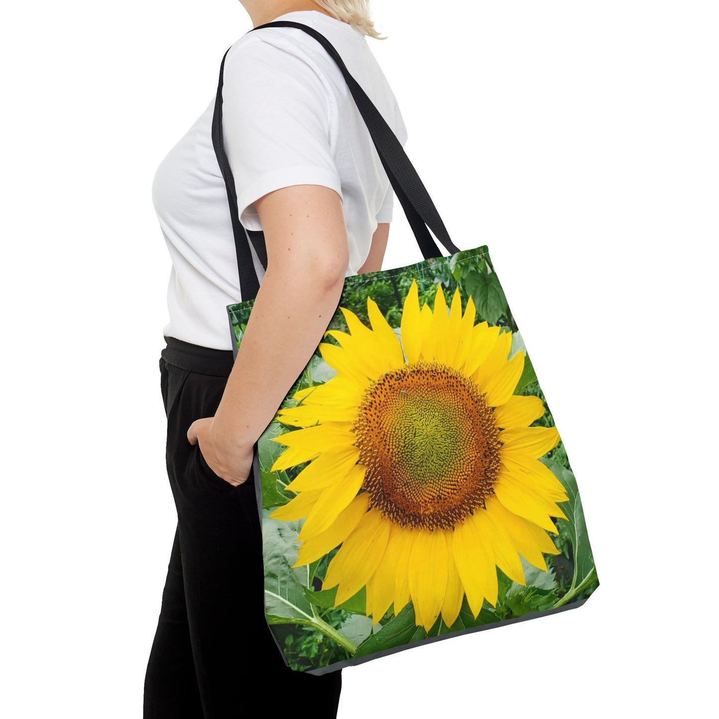 Bright Yellow Sunflower Butterfly Tote Bag (Enchanted Exposures By Tammy Lyne) GRAY