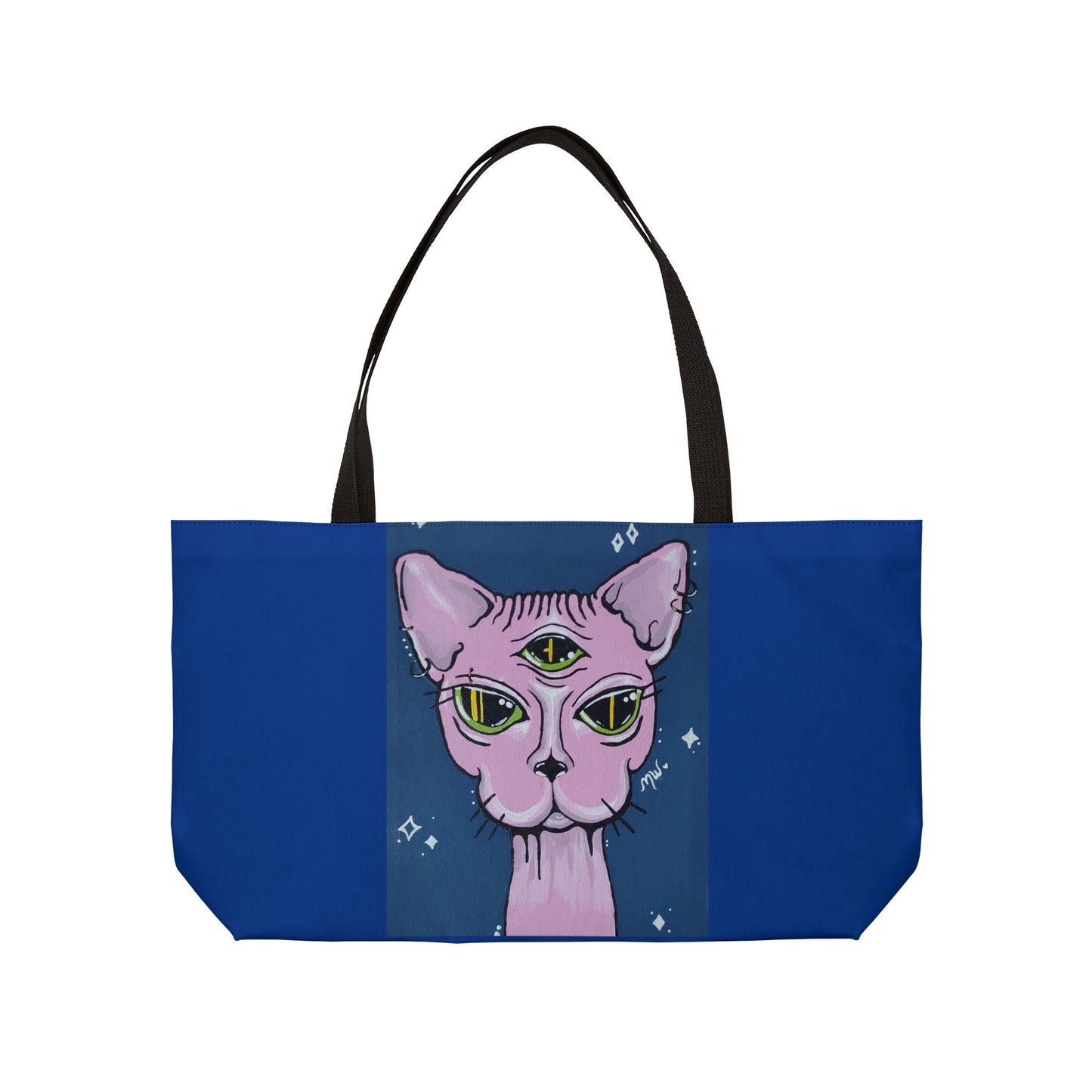 Madame Feline Weekender Tote Bag (Peculiar Paintings Collection) NAVY