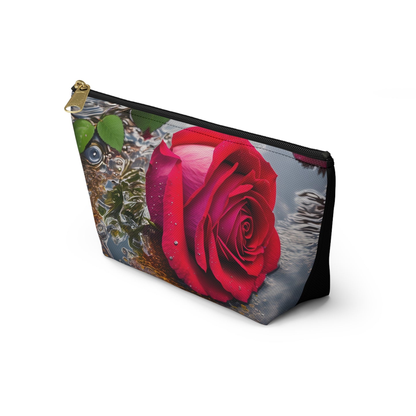 Red Rose Pouch w T-bottom (SP Photography Collection) BLACK