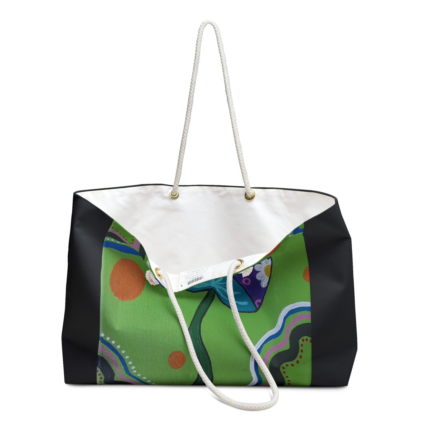 Marguerite Mushroom Weekender Bag (Peculiar Paintings Collection) BLACK