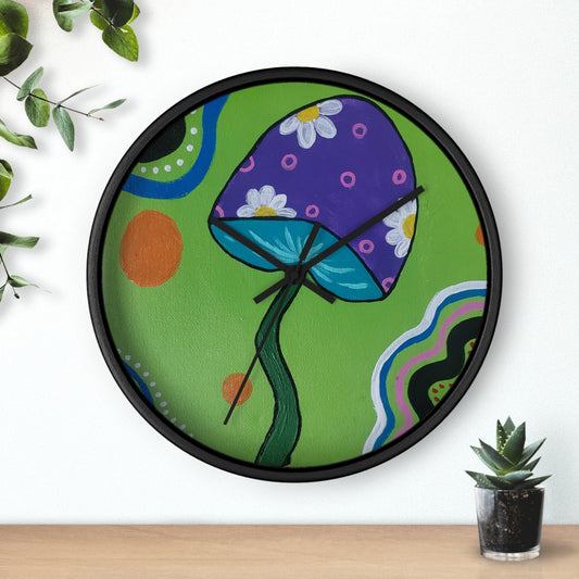 Marguerite Mushroom Wall Clock (Peculiar Paintings Collection)