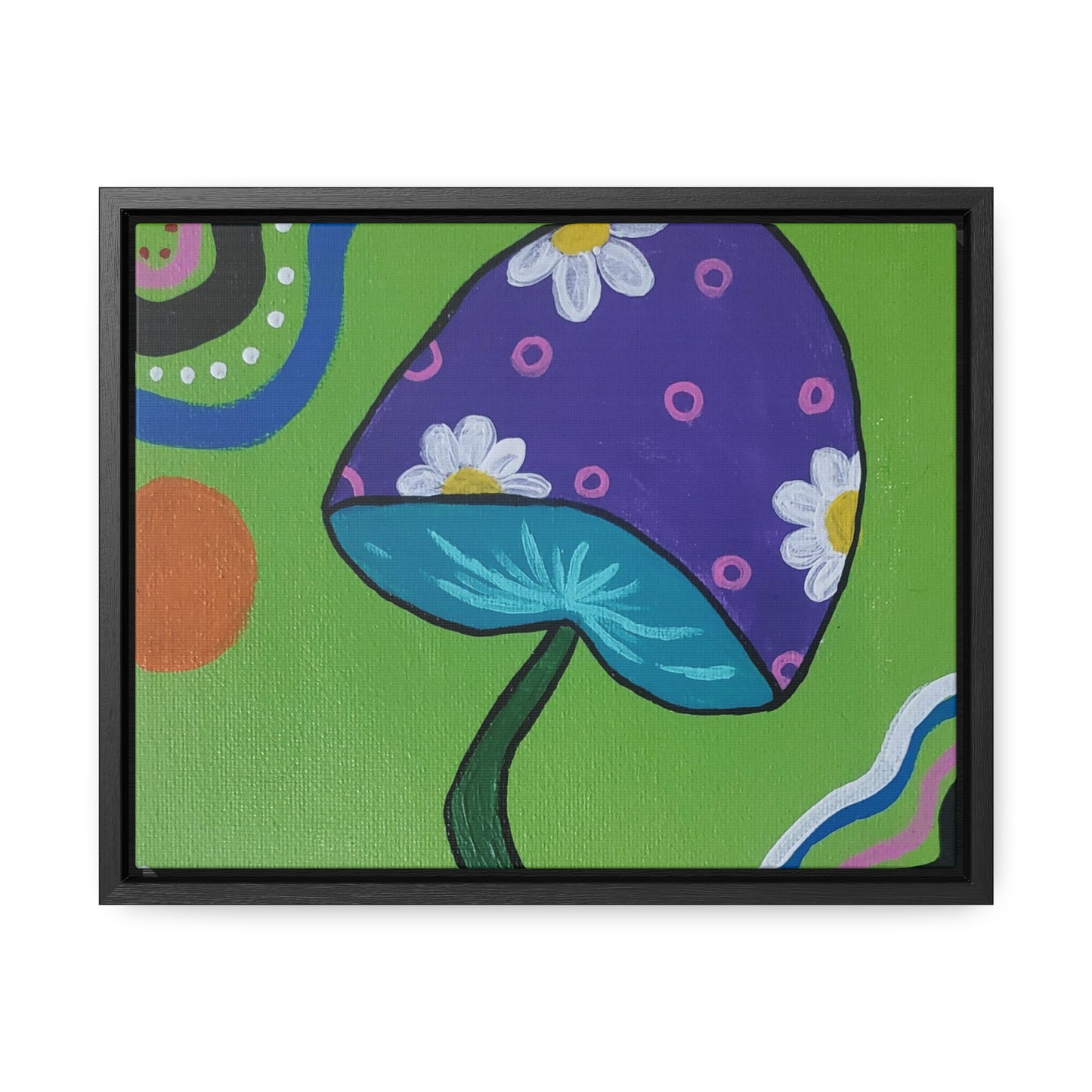 Marguerite Mushroom Canvas, Horizontal Frame (Peculiar Paintings Collection)