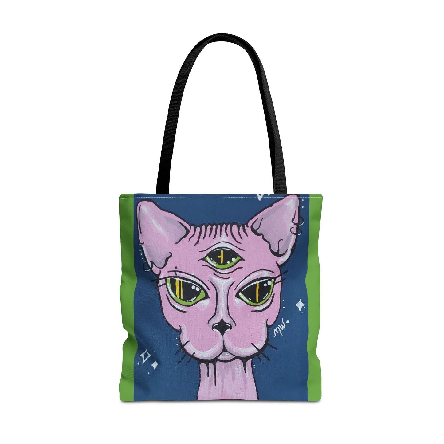 Madam Feline Tote Bag (Peculiar Paintings Collection) LIGHT GREEN