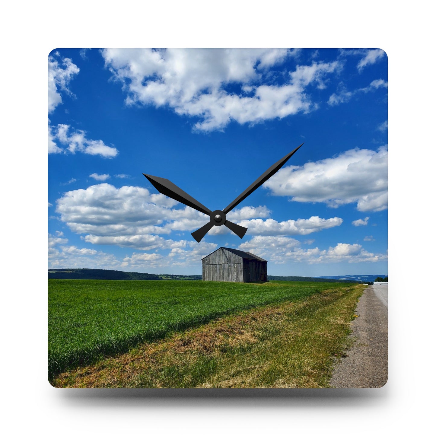 Lonely Barn Acrylic Wall Clock (Enchanted Exposures By Tammy Lyne)