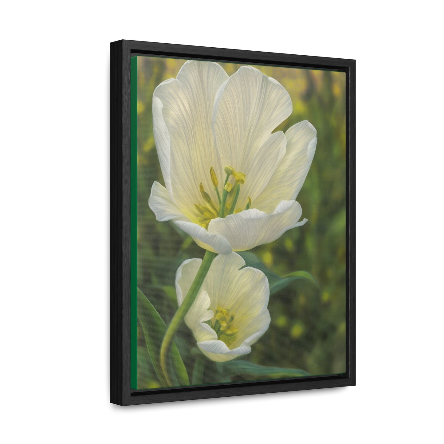 White Tulip Canvas Wraps, Vertical Frame (SP Photography Collection)