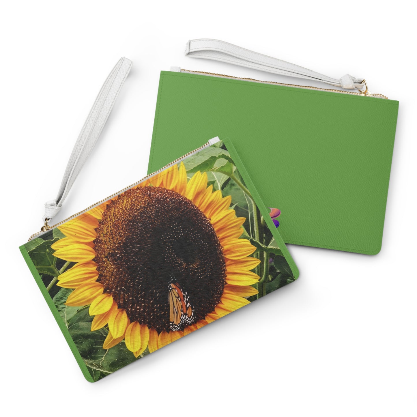 Bright Sunflower Large Clutch Bag (Enchanted Exposures By Tammy Lyne) GREEN