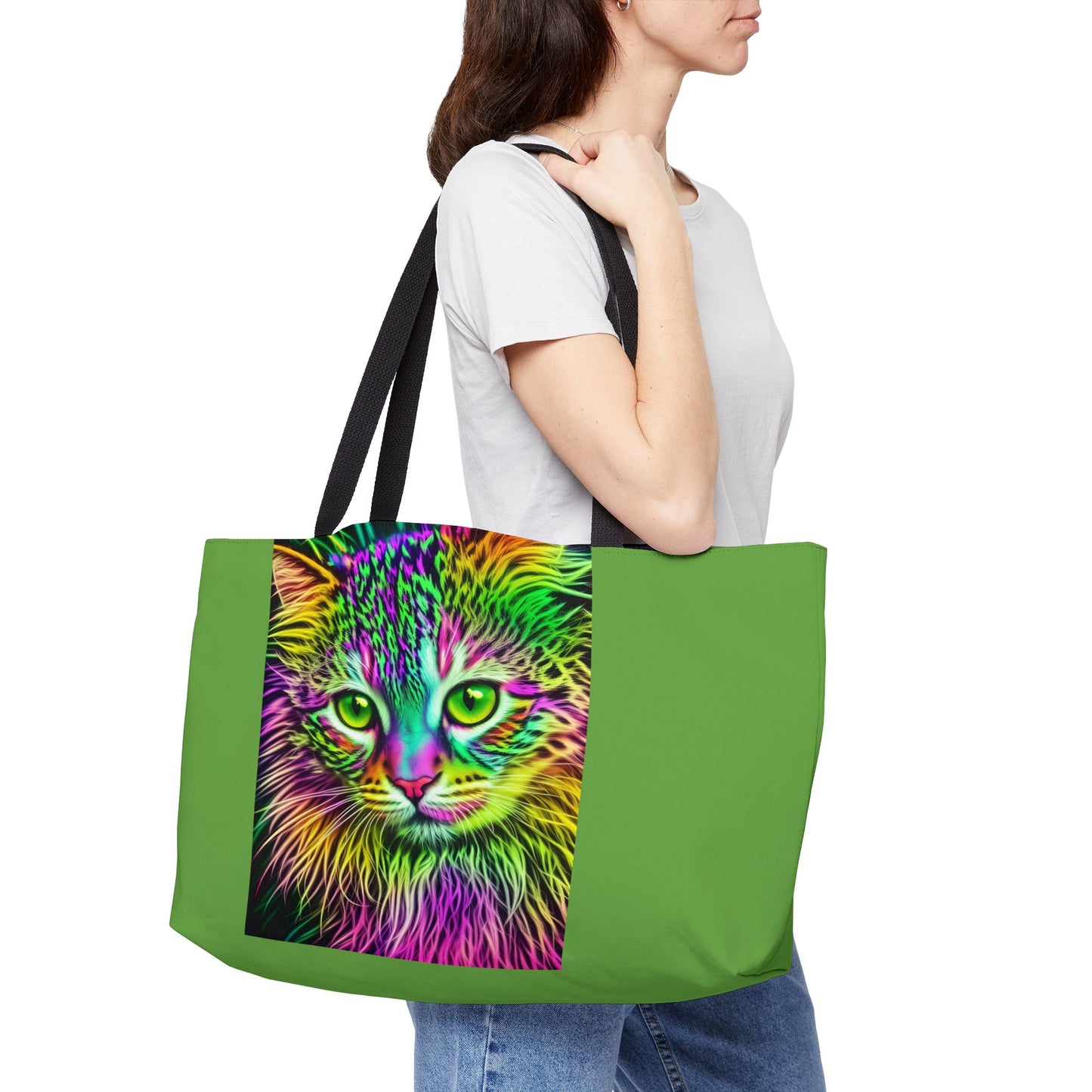 Colorful Kitty Weekender Tote Bag (SP Photography Collection) GREEN