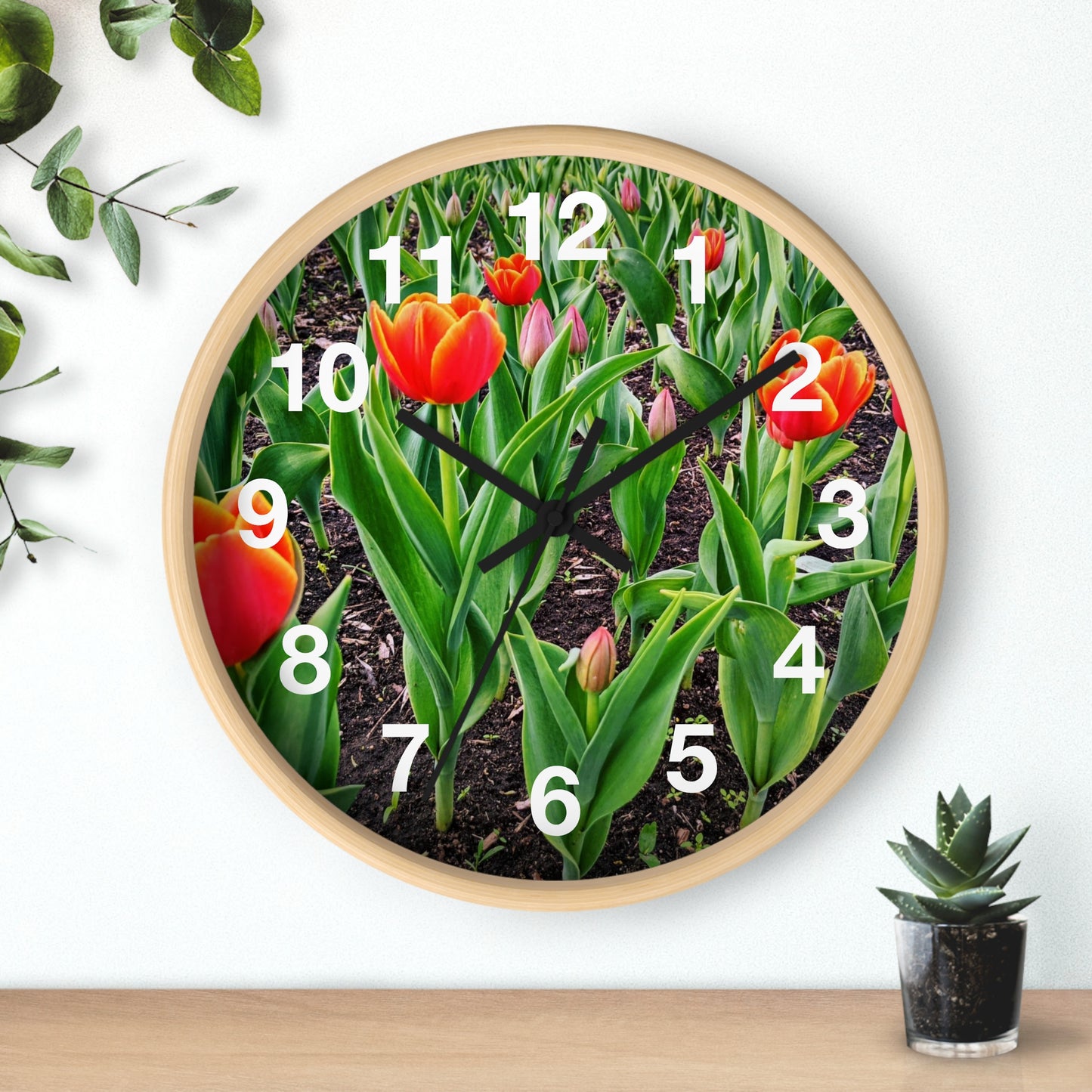 Red Tulips Wall Clock (SP Photography Collection)