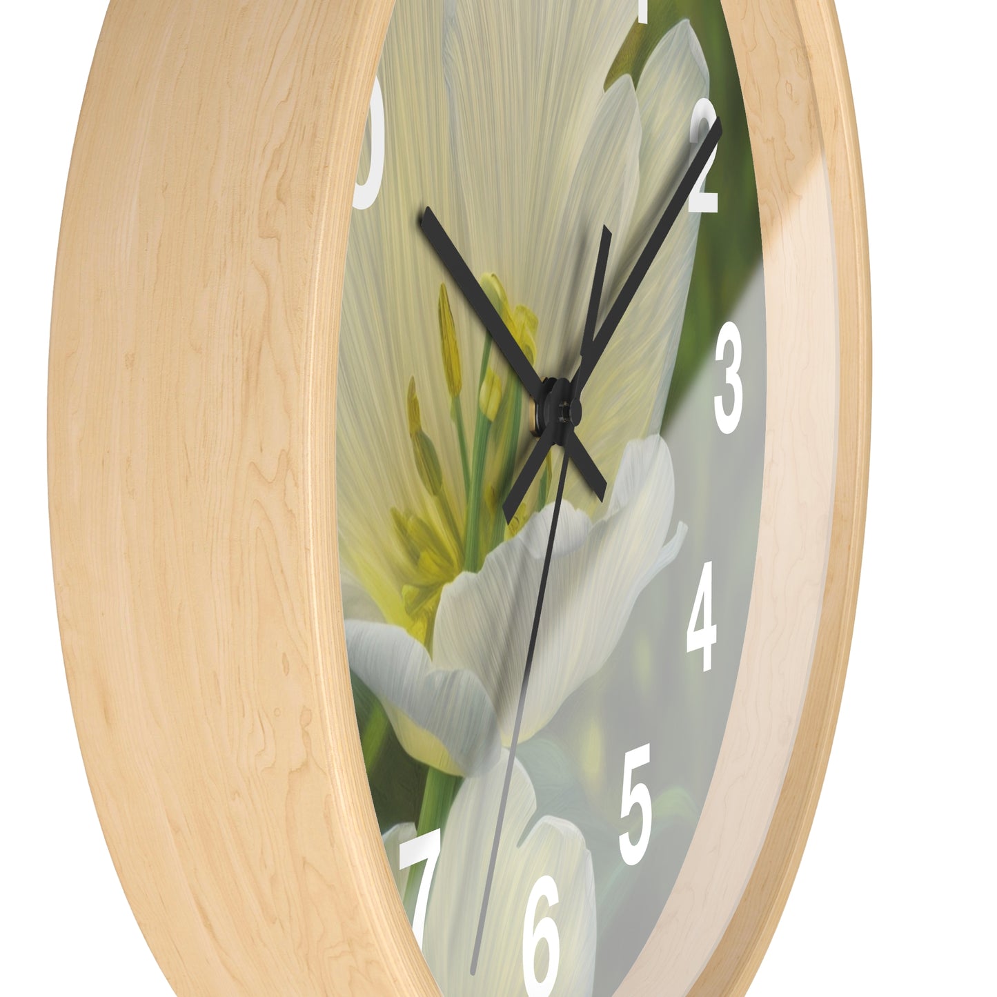 White Tulip Wall Clock (SP Photography Collection)