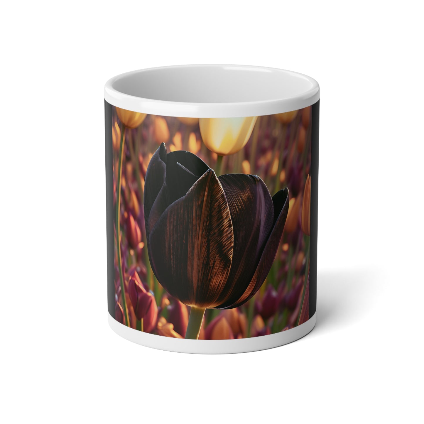 Purple Tulip Jumbo Mug, 20oz (SP Photography Collection) BLACK