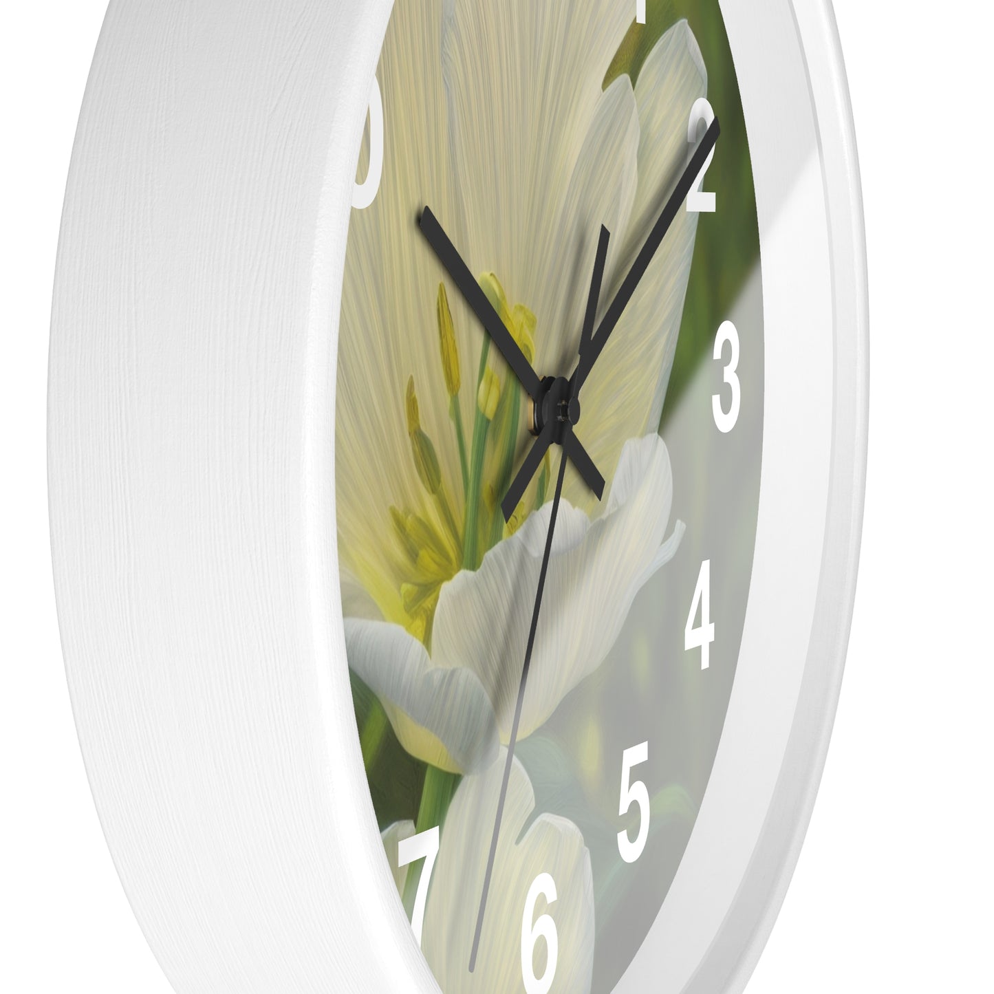 White Tulip Wall Clock (SP Photography Collection)