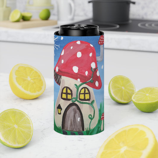 Fairy House Slim Can Cooler Sleeve (Brookson Collection) BLUE