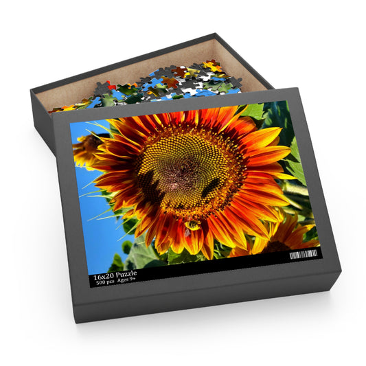 Bumble Bee Sunflower Puzzle (Enchanted Exposures By Tammy Lyne ) Collection 120, 252, 500-Piece)