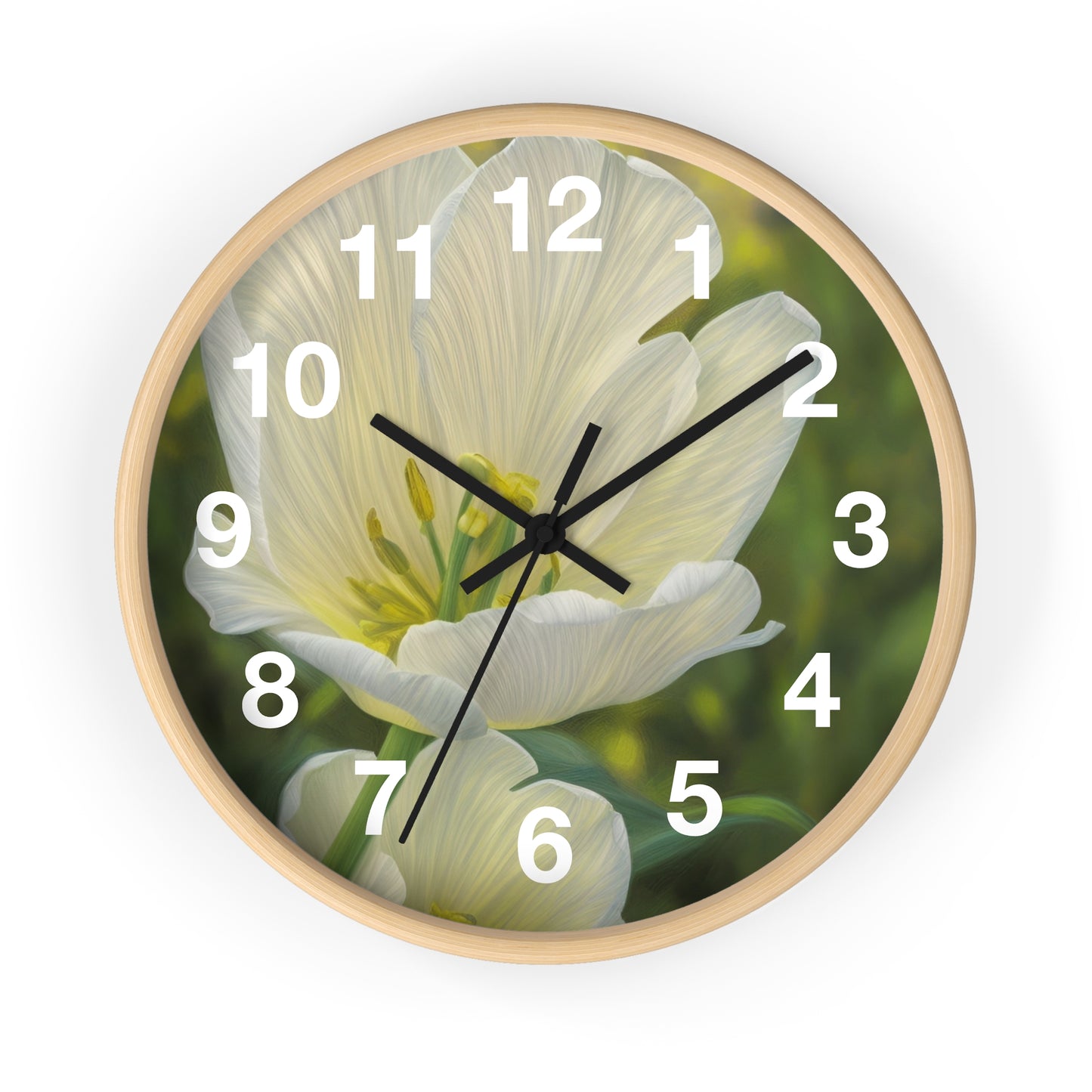 White Tulip Wall Clock (SP Photography Collection)