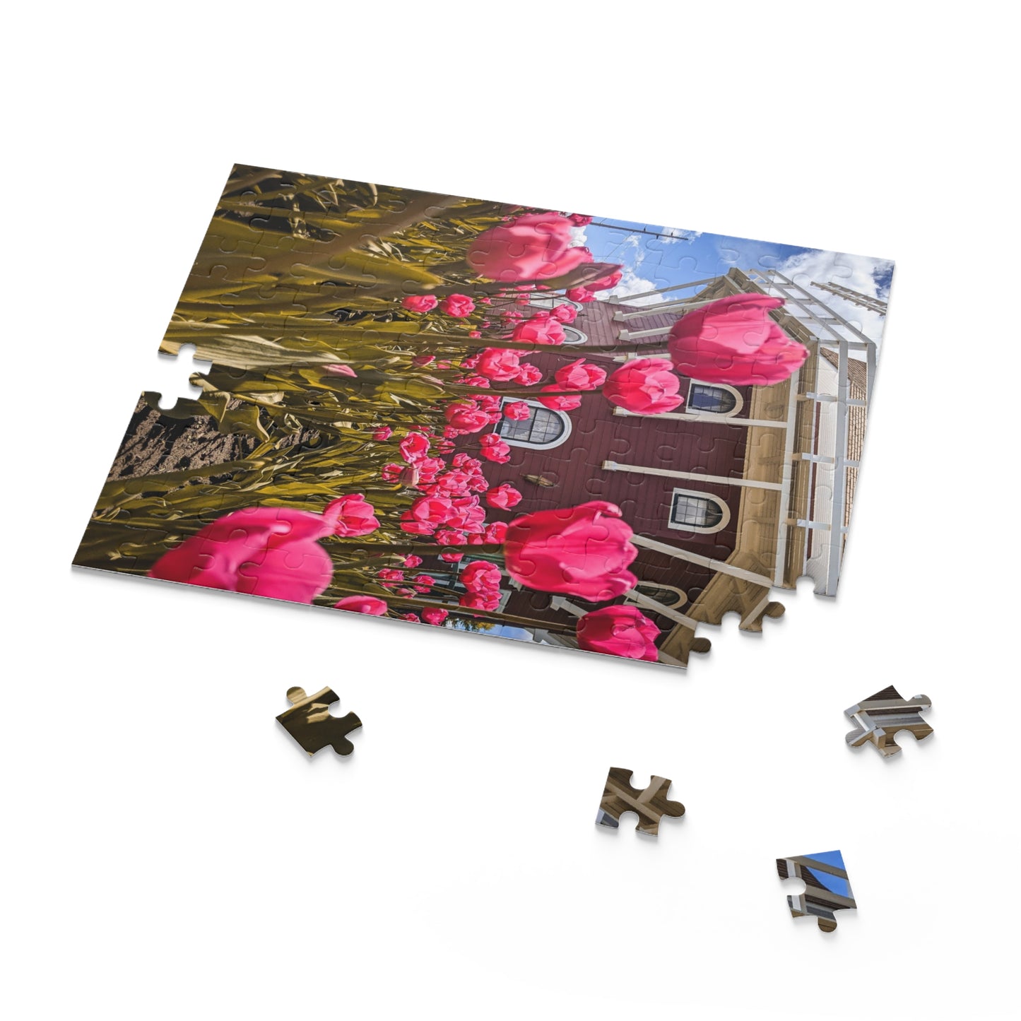 Windmill Pink Tulips Puzzle (SP Photography Collection) (120, 252, 500-Piece)