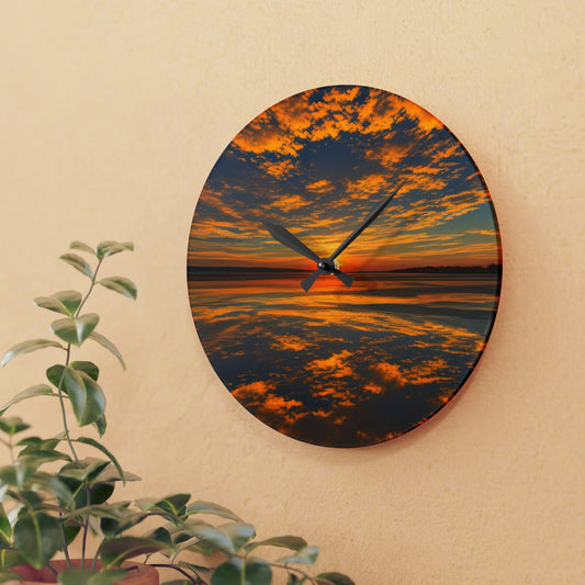 Orange Skies Acrylic Wall Clock (SP Photography Collection)