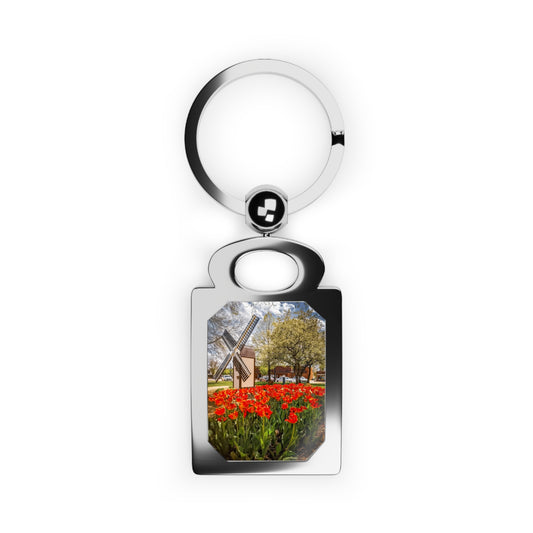 Red Windmill Tulip Rectangle Photo Key ring (SP Photography Collection)