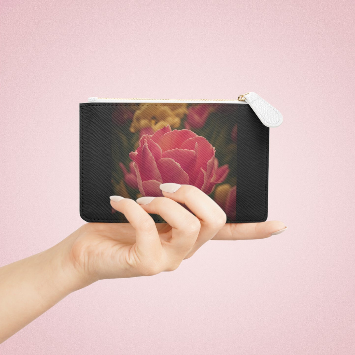 Pink Buttercup Mini Clutch Bag (SP Photography Collection) BLACK