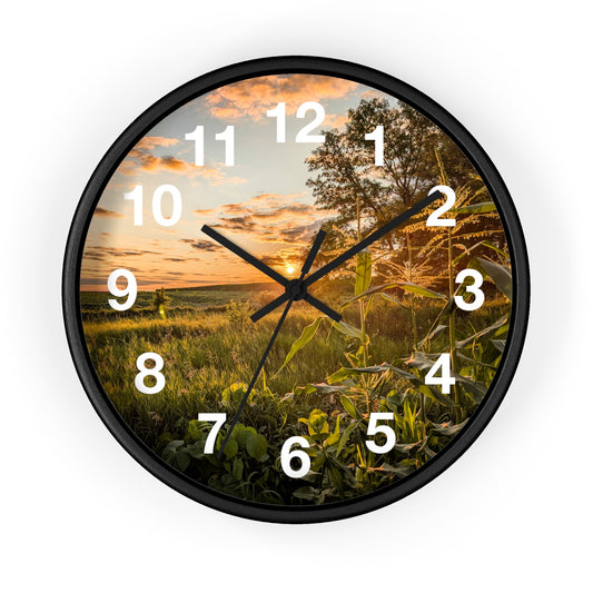 Corn Filed Sunset Clock (SP Photography Collection)