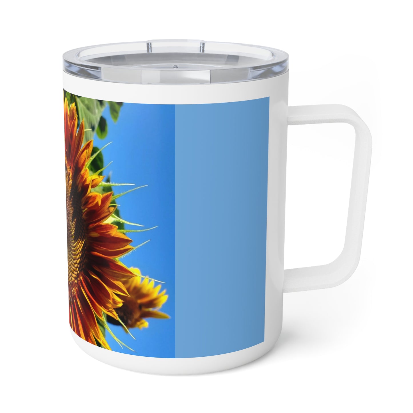 Bumble Bee Sunflower Insulated Coffee Mug, 10oz (Enchanted Exposures By Tammy Lyne Collection) BLUE