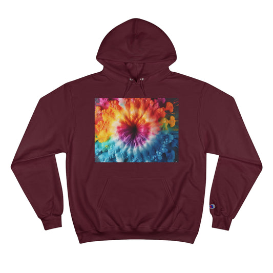 Tye Dye Cloud  Champion Hoodie (ai B & J Collections ) Maroon