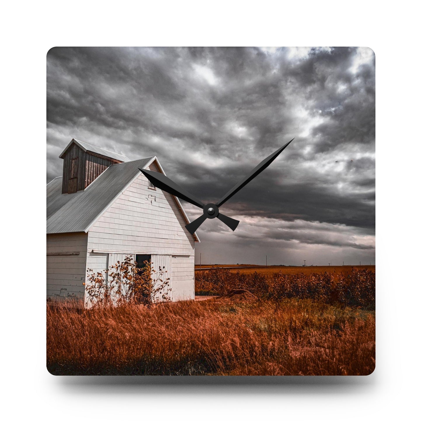 Field Barn Acrylic Wall Clock (SP Photography Collection)