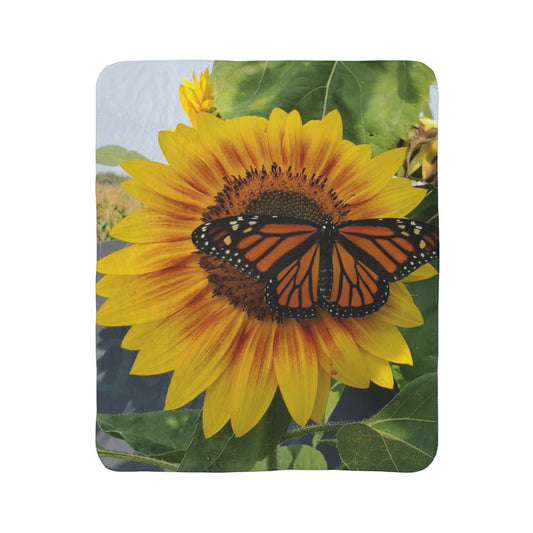 Happy Sunflower Fleece Sherpa Blanket (Enchanted Exposures By Tammy Lyne)