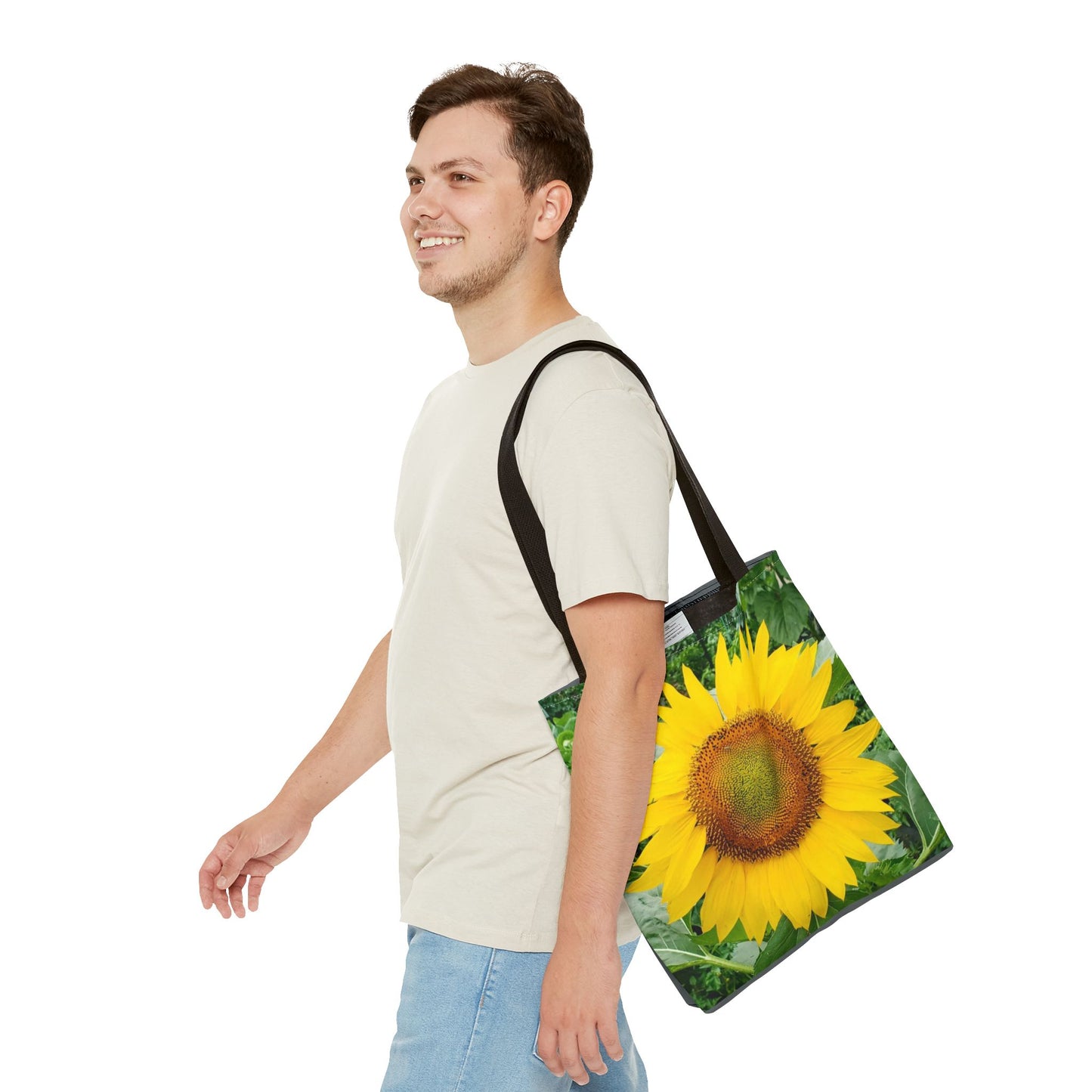 Bright Yellow Sunflower Butterfly Tote Bag (Enchanted Exposures By Tammy Lyne) GRAY