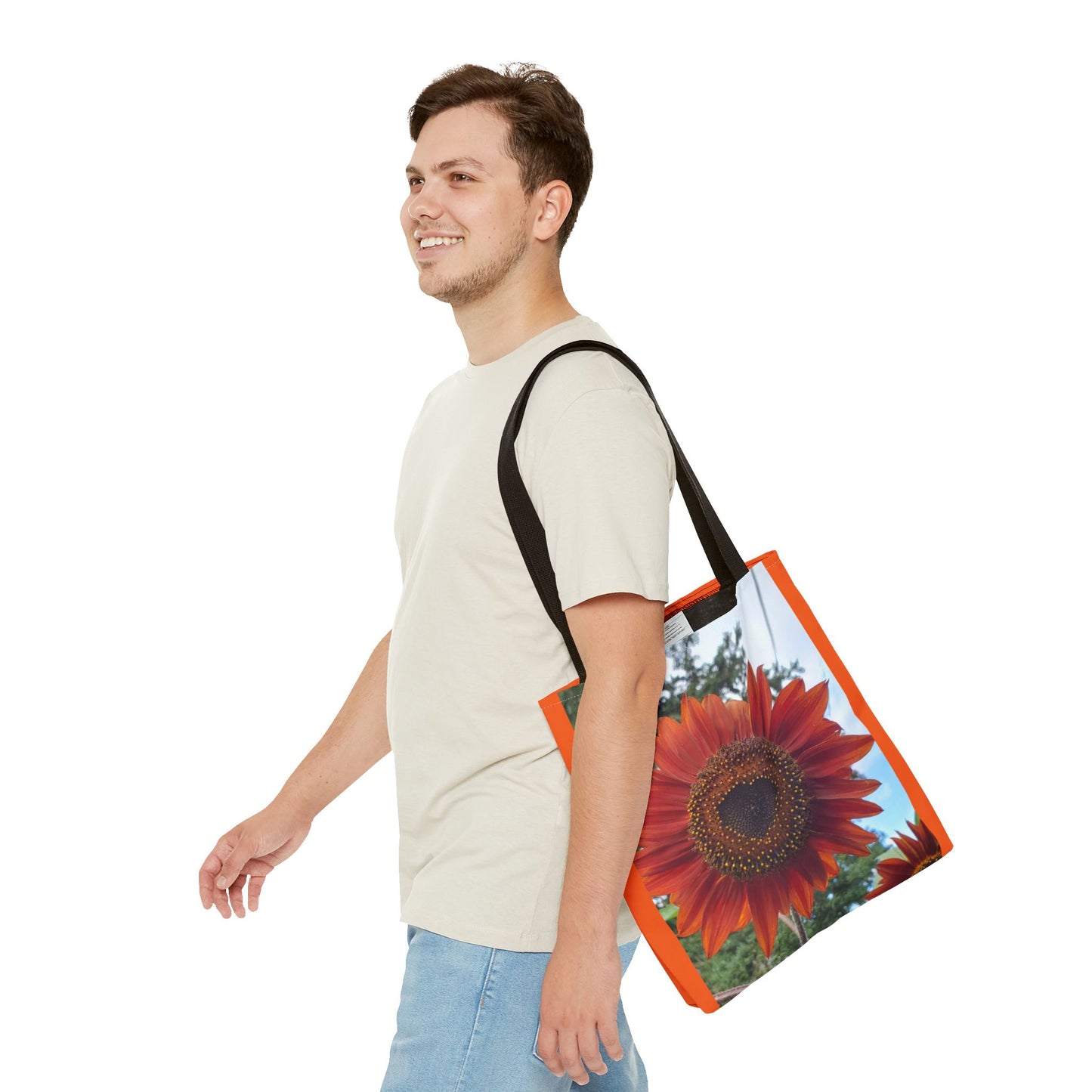 Heart Sunflower Tote Bag (Enchanted Exposures By Tammy Lyne) ORANGE