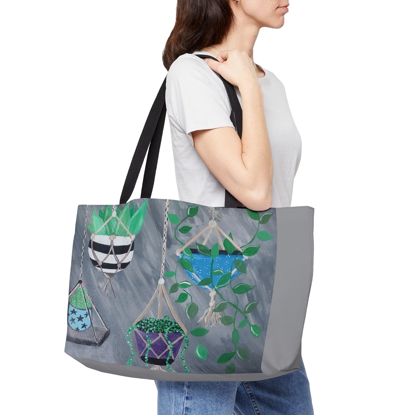 Succulent Delight Weekender Tote Bag (Brookson Collection) GRAY