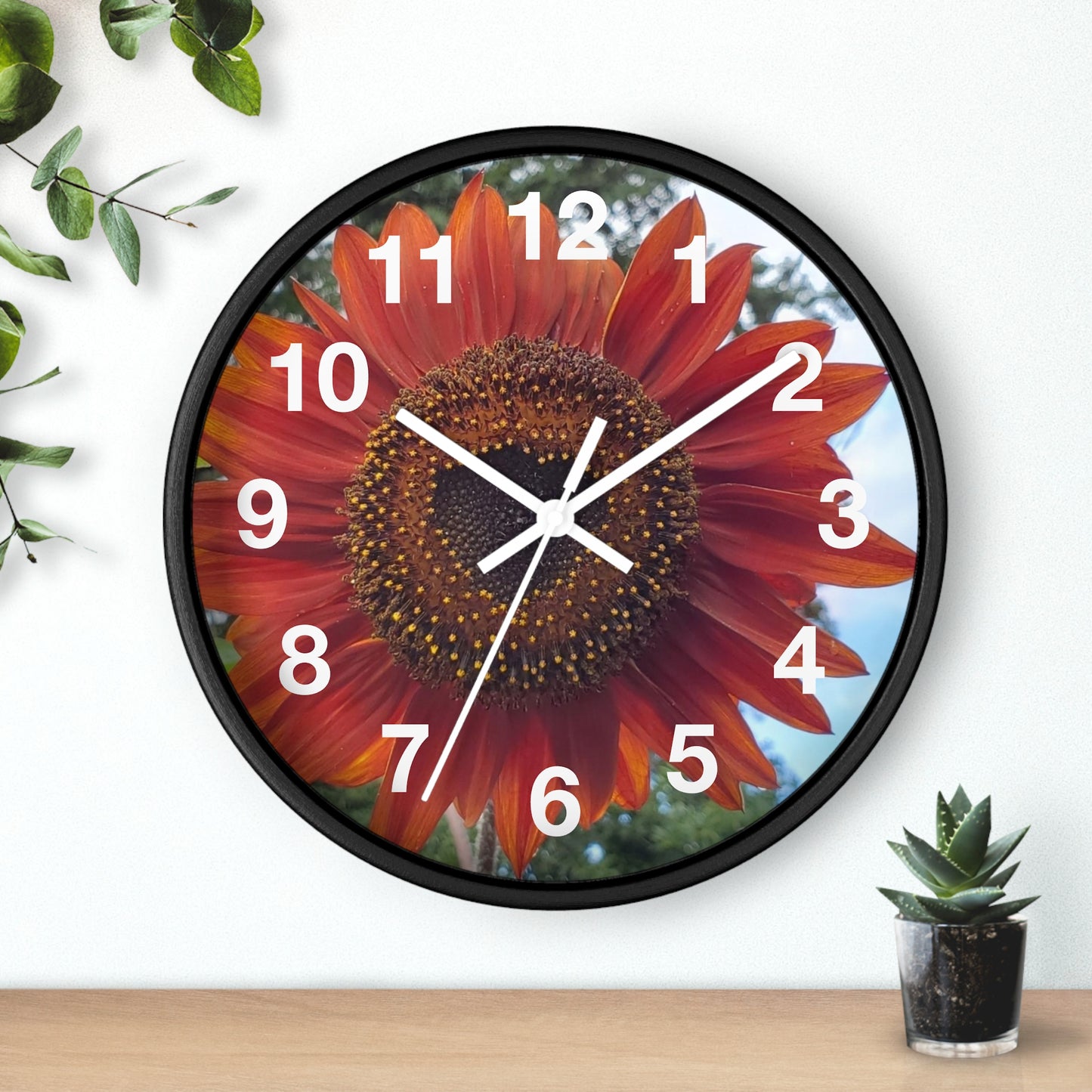 Heart Sunflower Wall Clock (Enchanted Exposures By Tammy Lyne)