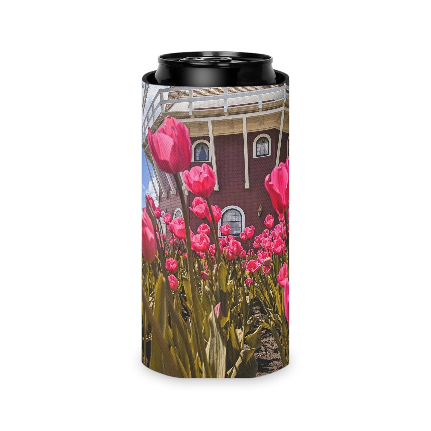 Windmill Pink Tulip Can Slim Cooler Sleeve (SP Photography Collection) PINK