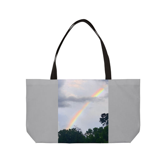 Rainbow Weekender Tote Bag (Enchanted Exposures By Tammy Lyne) GRAY