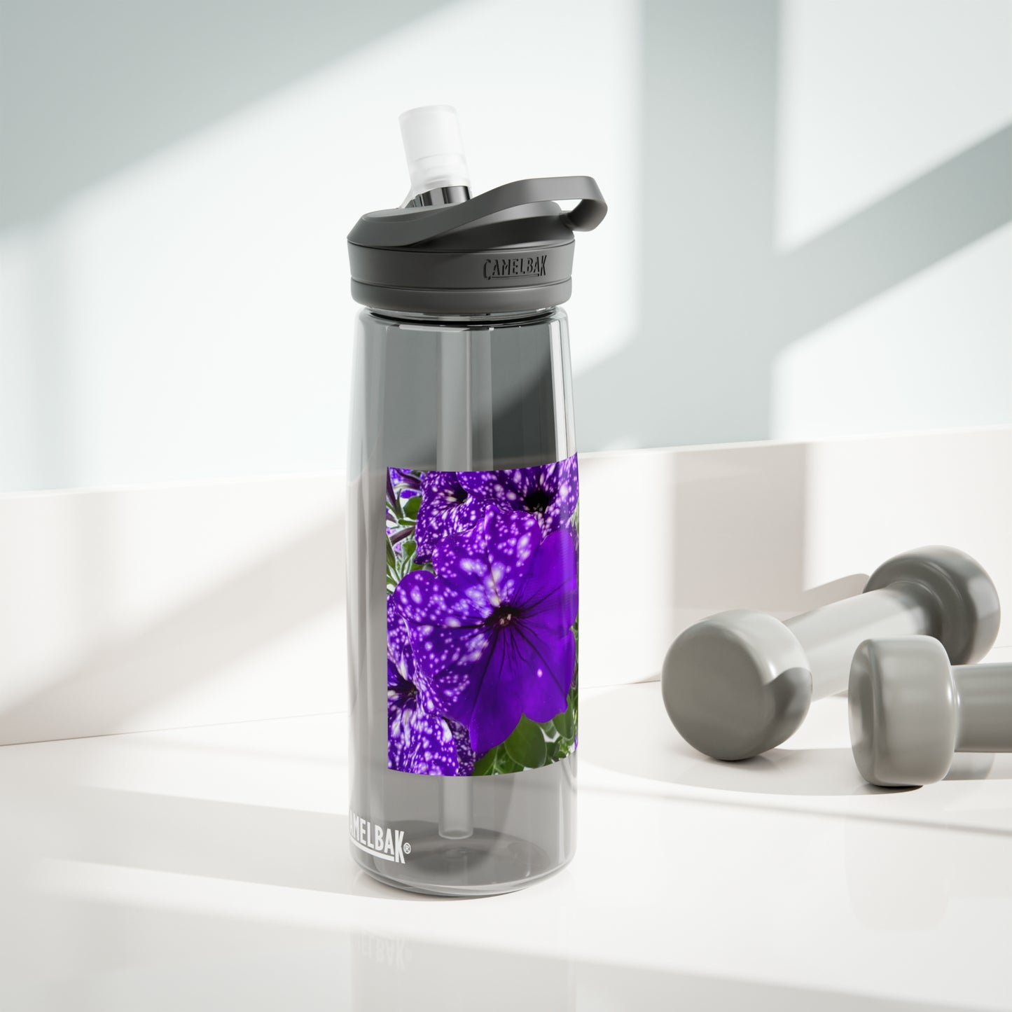 Purple Flower CamelBak Eddy®  Water Bottle, 25oz (Custom Creations By Catelyn)