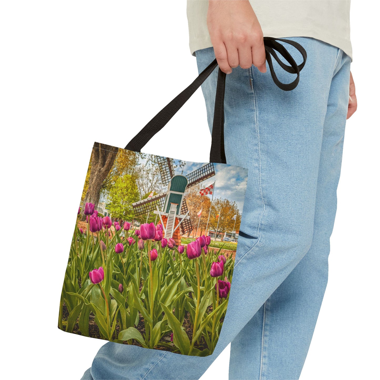 Windmill Tulips Tote Bag (SP Photography Collection) GREEN