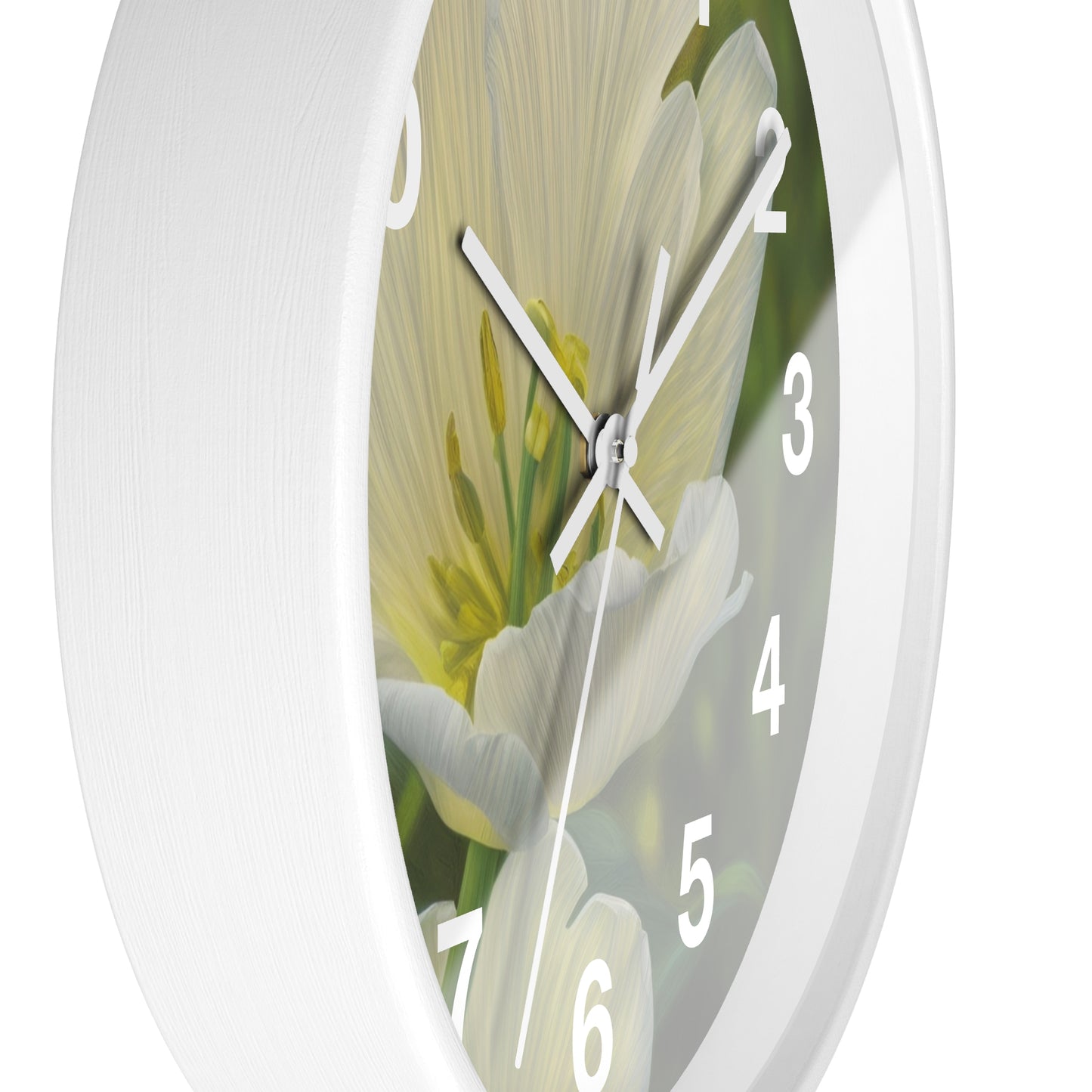 White Tulip Wall Clock (SP Photography Collection)