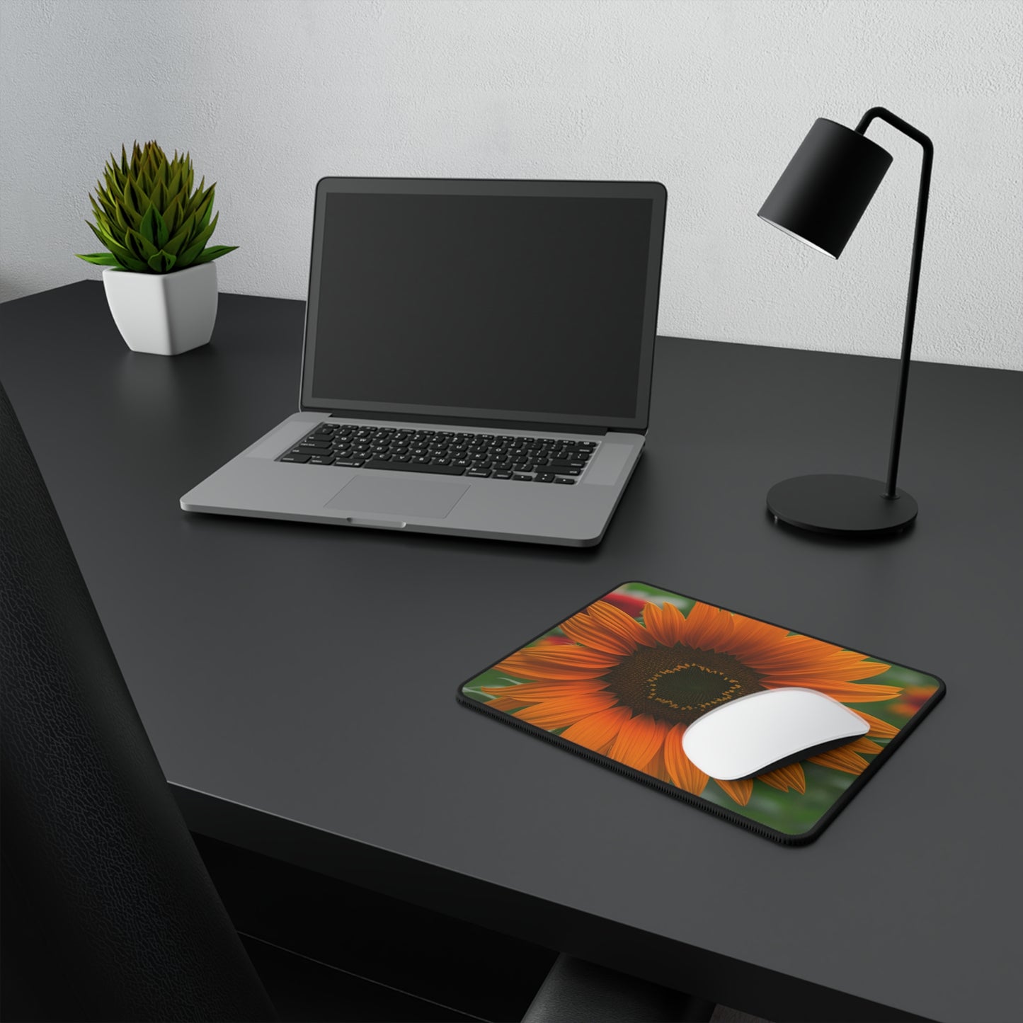 Orange Sunflower Non-Slip Mouse Pad (SP Photography Collection)