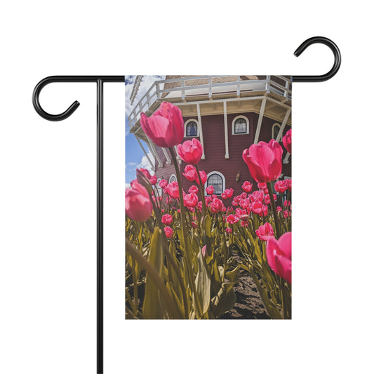 Windmill Pink Tulip Flag Garden & House Banner (SP Photography Collection) (Pole not included)