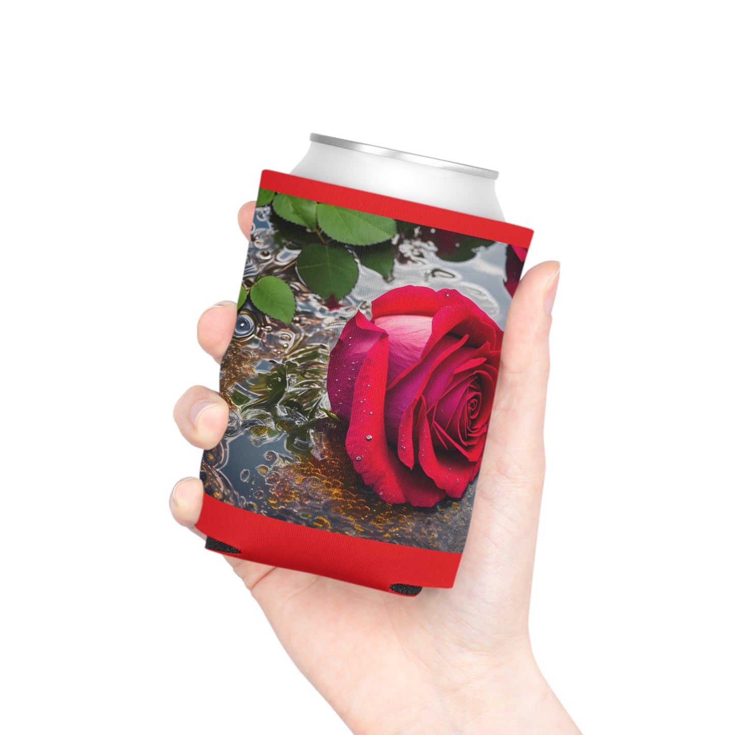 Red Rose Regular Can Cooler Sleeve (SP Photography Collection) RED