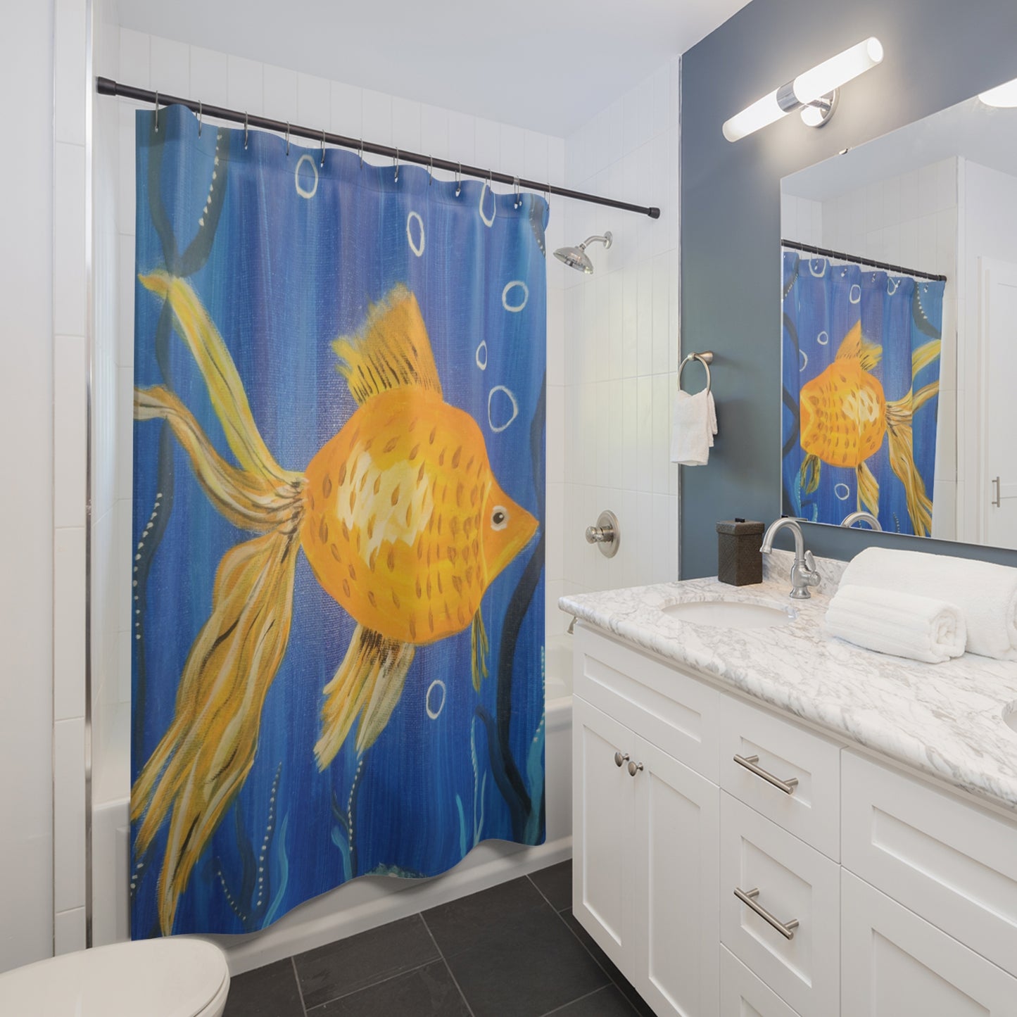 Goldfish Polyester Shower Curtain (Brookson Collection)