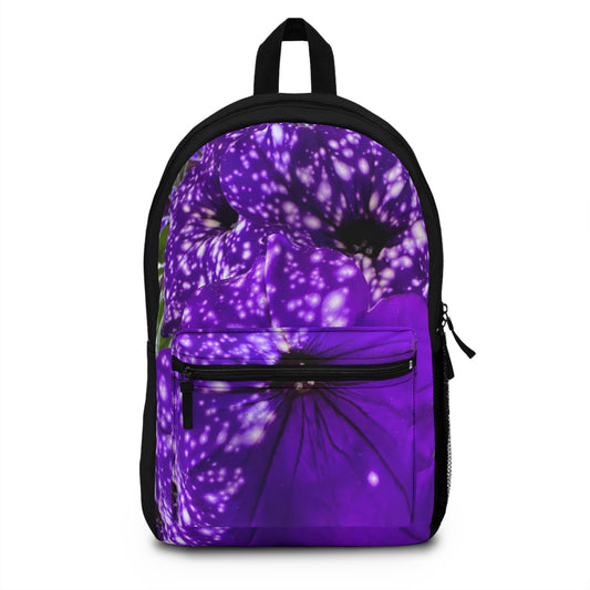 Purple Flower Backpack (Custom Creations By Catelyn) BLACK