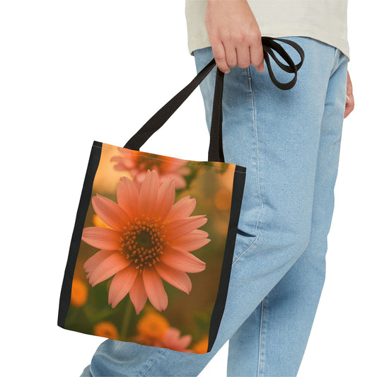 Pink Sunflower Tote Bag (SP Photography Collection) BLACK