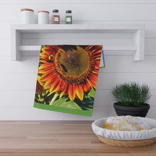 Bumble Bee Sunflower Kitchen Towel (Enchanted Exposures By Tammy Lyne)