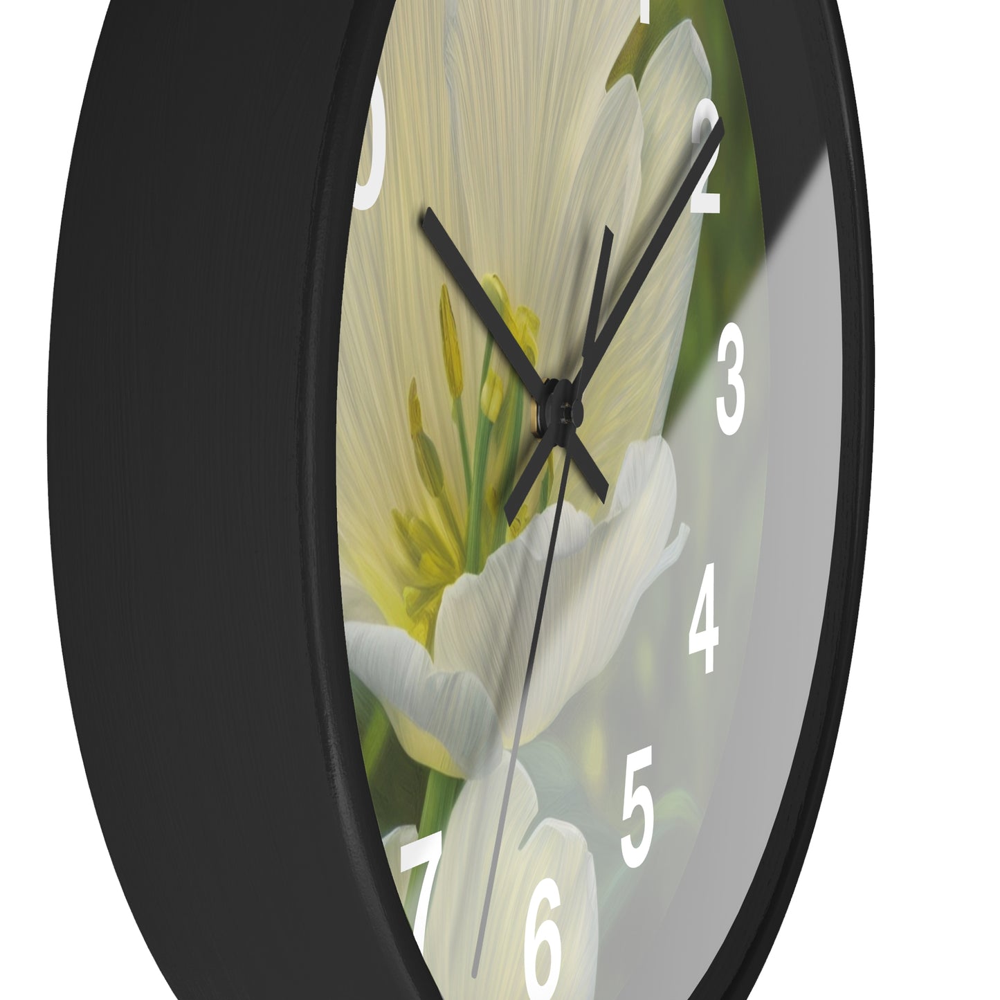 White Tulip Wall Clock (SP Photography Collection)