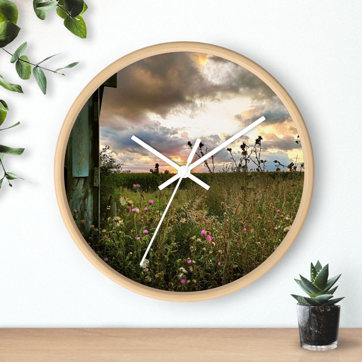 Cloudy Field Wall Clock (SP Photography Collection)