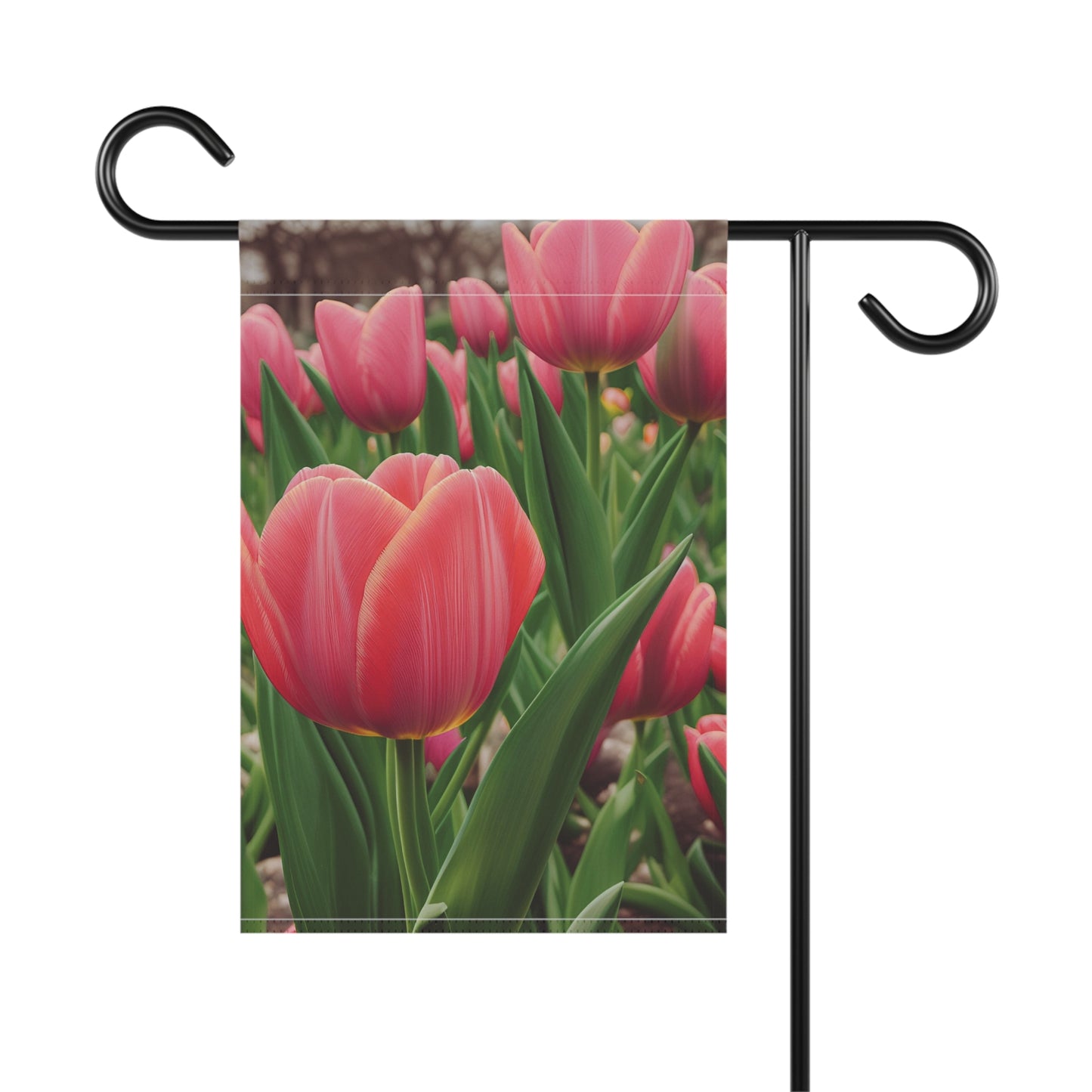 Pink Tulip Garden & House Banner (SP Photography Collection, Pole Not Included)