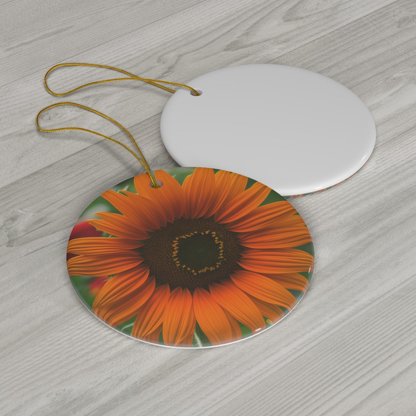 Orange Sunflower Ceramic Ornament (SP Photography Collection)