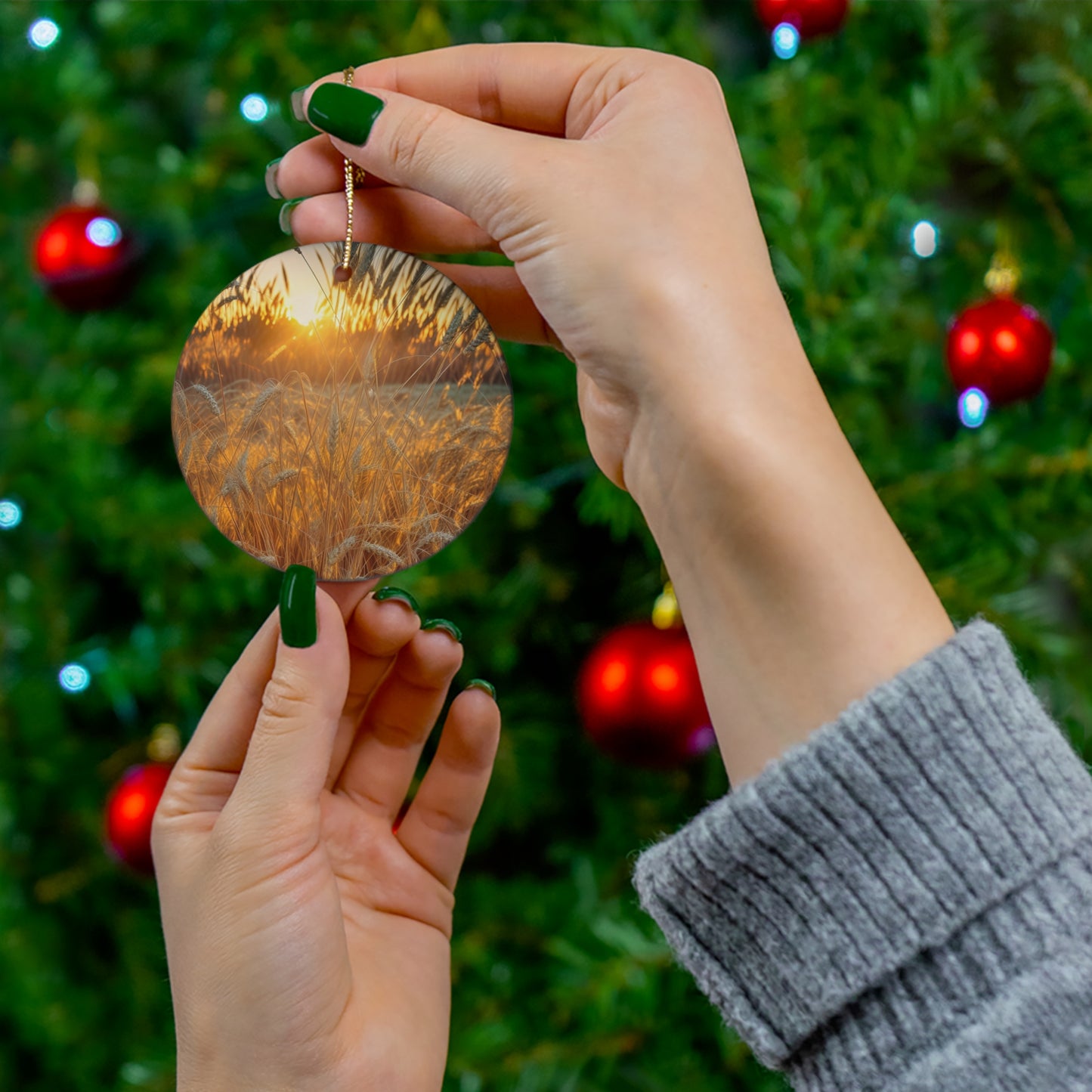 Golden Wheat Ceramic Ornament (SP Photography Collection)