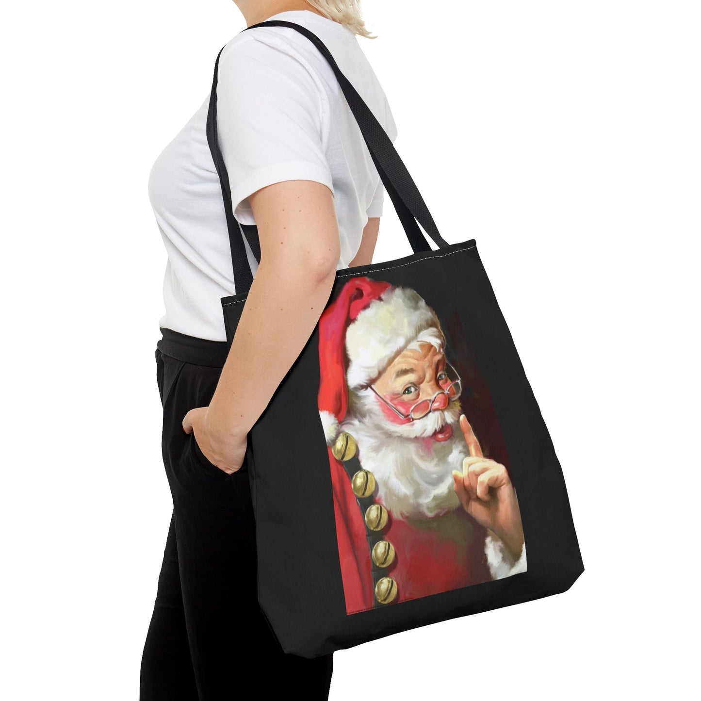 Quite Santa Tote Bag (ai B & J Collections) BLACK