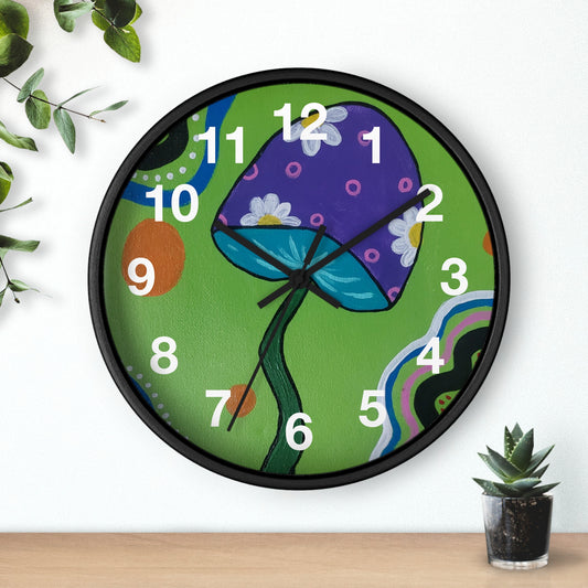 Marguerite Mushroom Wall Clock (Peculiar Paintings Collection)